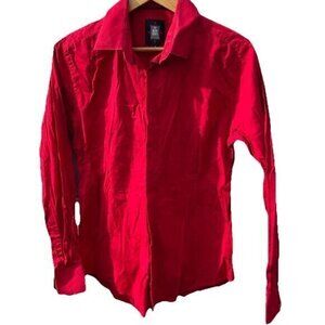 Vintage TM EXPOSURE Men's Red Button Down Shirt Size Medium